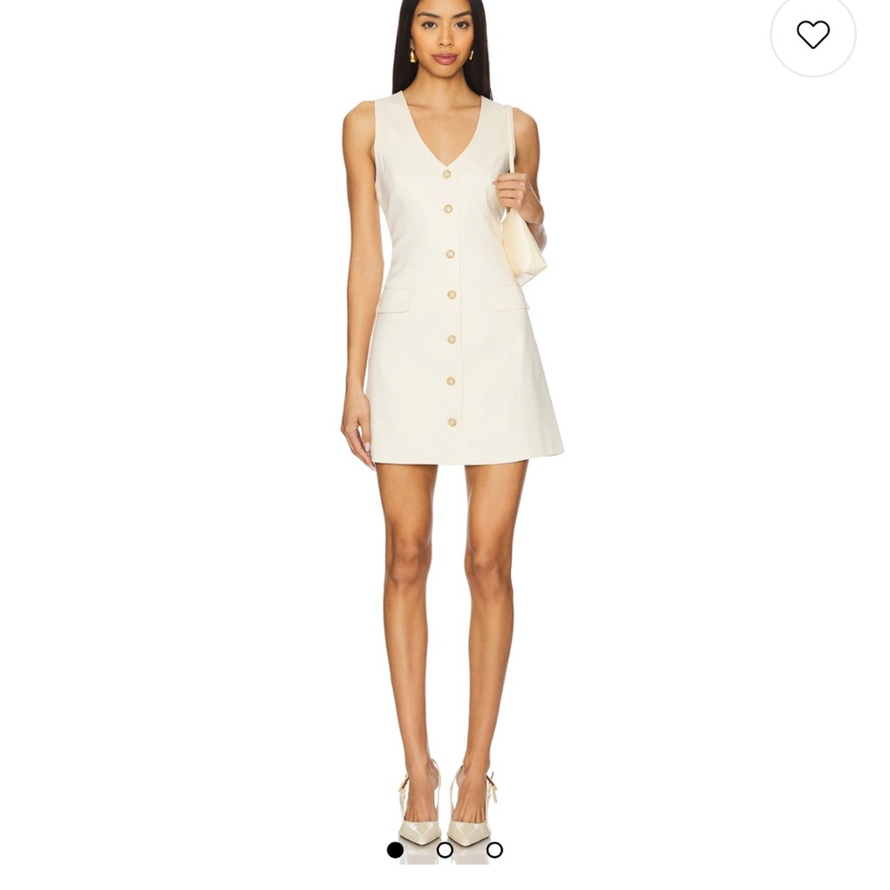 PAIGE Cream Button-Front Mini Dress